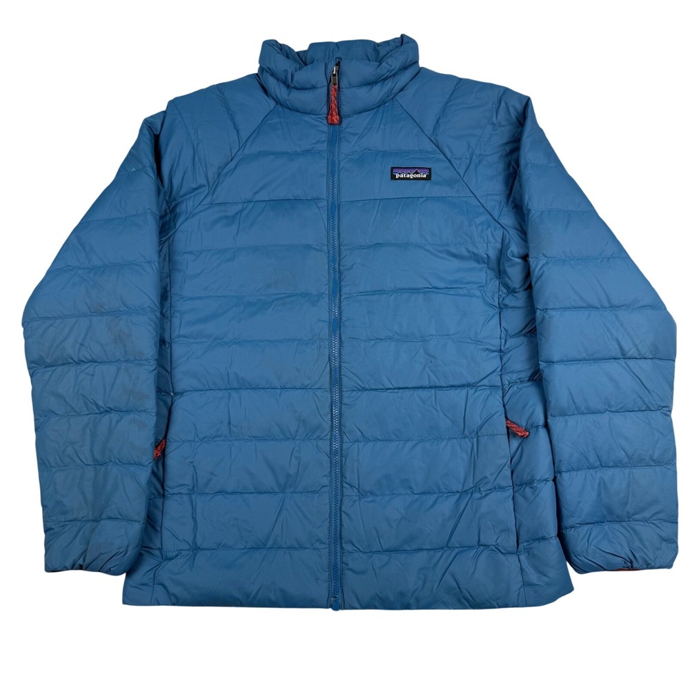 Patagonia‎ 100% Down 600 Fill Jacket Blue Kids Sz L 12 Puffer Full Zip Outdoor